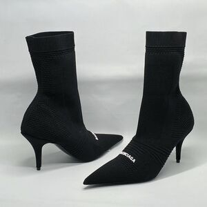 Balenciaga Knife 2.0 logo-appliquéd stretch-knit ankle boots